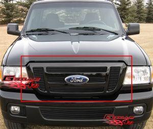 Решетки радиатора и переднего бампера черные стальные для Ford Ranger FX4/XL/XLT 2006-2012 