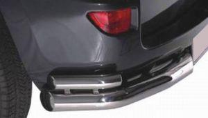 Защита заднего бампера уголки двойные диам.42/60мм, нержавейка, для авто Toyota Rav4 короткая 2006-2012