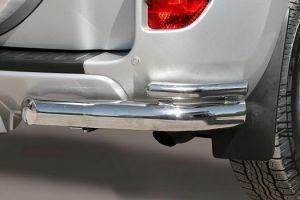 Защита заднего бампера уголки двойные диам.76мм/42мм, нержавейка (возможен заказ черного или серого цвета), для авто Toyota RAV4 короткая 2010-2012
