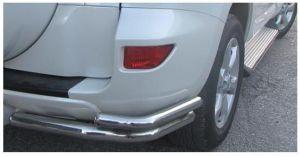 Защита заднего бампера уголки двойные диам.60/42мм, нержавейка, для авто Toyota Rav4 короткая 2006-2013
