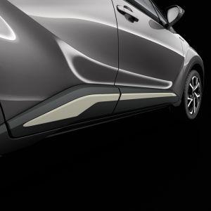 Боковые нижние молдинги, цвет - белый оригинал для Toyota C-HR 2016-