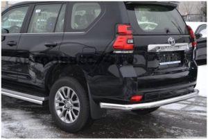 Защита заднего бампера труба длинная диам.76мм, нержавейка (возможен заказ черного или серого цвета), для авто Toyota Land Cruiser Prado 150 2017-