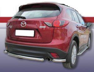 Защита заднего бампера уголки диам.57мм (центральная труба отдельно SL-MZCX5-007), нержавейка, для авто Mazda CX-5 2012-