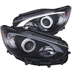 Передняя оптика диодная черная с ангельскими глазками для MAZDA CX-5 2012-