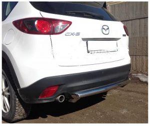 Защита заднего бампера труба диам.60мм, нержавейка, для авто Mazda CX-5 2012-