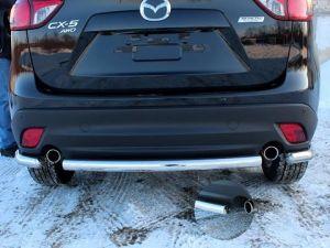 Защита заднего бампера труба диам.60мм (уголки отдельно MCX5.76.1427), нержавейка (возможен заказ черного или серого цвета), для авто Mazda CX-5 2012-