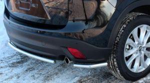 Защита заднего бампера уголки диам.42мм (центральная труба отдельно MCX5.75.1424), нержавейка (возможен заказ черного или серого цвета), для авто Mazda CX-5 2012-