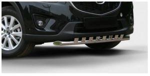 Защита переднего бампера труба с накладками диам.60мм, нержавейка (возможен заказ черного или серого цвета), для авто Mazda CX-5 2012-