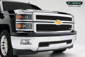 Решетки радиатора и бампера черные стальные T-Rex Mesh Grille для Chevrolet Silverado 2014- 