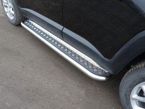 Подножки с листом диам.60мм, лист алюминий, окантовка нержавейка, для авто Jeep Renegade 2014-