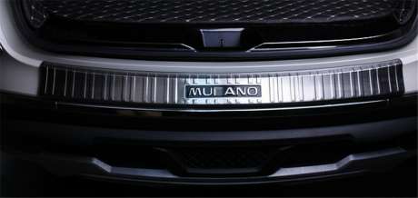 Накладка на задний бампер черная стальная с логотипом Murano для Nissan Murano 2015-2018