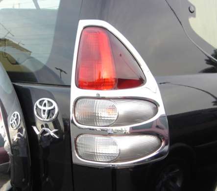 Накладки на задние фонари хромированные IDFR 1-TA431-02C для Toyota Land Cruiser Prado 120 2003-2009