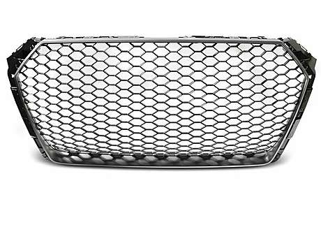 Решетка радиатора матовое серебро RS Style для Audi A4 B9 2015-