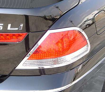 Накладки на задние фонари хромированные IDFR 1-BW401-02C для BMW E65 2002-2005