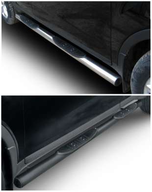 Подножки-трубы со ступеньками диам.76мм, нержавейка (возможен заказ сталь с черным покрытием -60%), для авто Ford Kuga 2008-2012