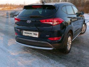 Защита заднего бампера труба диам.60мм, нержавейка, для авто Hyundai Tucson/ IX35 2015-