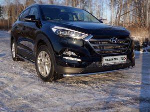 Защита переднего бампера труба диам.42мм, нержавейка, для авто Hyundai Tucson/ IX35 2015-