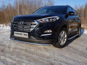 Защита переднего бампера труба диам.60мм, нержавейка, для авто Hyundai Tucson/ IX35 2015-