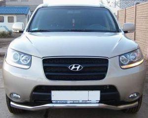 Защита переднего бампера волна диам.60мм, нержавейка, для авто Hyundai Santa Fe 2010-2012