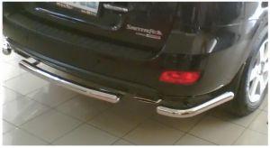 Защита заднего бампера труба центральная диам.60мм, нержавейка, для авто Hyundai Santa Fe 2006-2012 (PR)