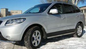 Подножки-трубы диам.60мм, нержавейка, для авто Hyundai Santa Fe 2006-2010