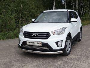 Защита передняя нижняя (овальная) 75х42 мм код HYUNCRE16-25 для HYUNDAI CRETA 2016-