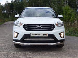 Защита передняя нижняя (овальная с ДХО) 75х42 мм код HYUNCRE16-26 для HYUNDAI CRETA 2016-