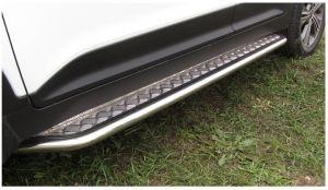 Подножки с листом, лист алюминий, окантовка нержавейка диам.42мм, для авто Hyundai Creta 2016-