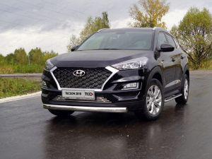 Защита передняя нижняя (овальная) 75х42 мм код HYUNTUC18-16 для HYUNDAI TUCSON 2018-