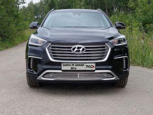 Решетка радиатора 12 мм (без круизконтроля) код HYUNSFGR16-08 для HYUNDAI SANTA FE GRAND 2016-