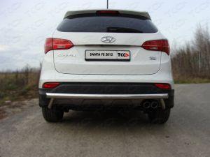 Защита заднего бампера труба диам.60,3мм, нержавейка, для авто Hyundai Santa Fe 2012-2015