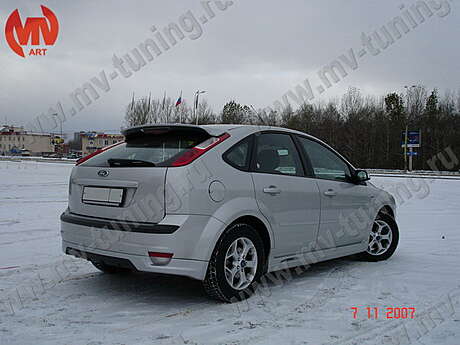 Юбка FT заднего бампера (хетчбек) Ford Focus 2 (2004-2008)