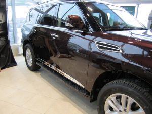 Молдинги дверей хромированные F38701LA00 для Nissan Patrol 2010-2014 / Infiniti QX 56 2010-2014