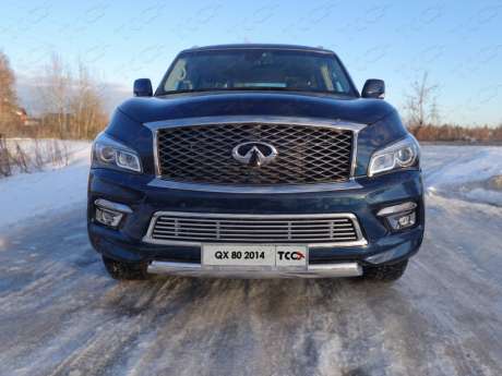 Решетка радиатора 12 мм (без круизконтроля) код INFQX8014-03 для INFINITI QX80 2014-2018