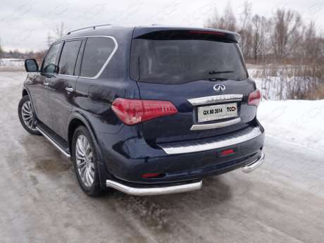 Защита задняя (уголки) 76,1 мм код INFQX8014-10 для INFINITI QX80 2014-2018