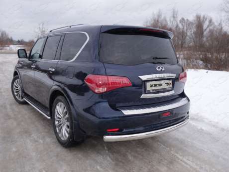 Защита задняя (центральная) 75х42 мм код INFQX8014-09 для INFINITI QX80 2014-2018