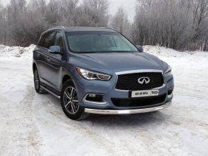 Защита передняя нижняя (овальная с ДХО) 75х42 мм код INFQX6016-36 для INFINITI QX60 2016-