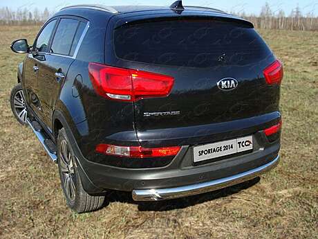 Защита задняя (овальная) 75х42 мм код KIASPORT14-15 для KIA Sportage 2014-2016