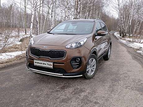 Защита передняя нижняя (двойная) 42,4/42,4 мм код KIASPORT16-27 для KIA SPORTAGE 2016-