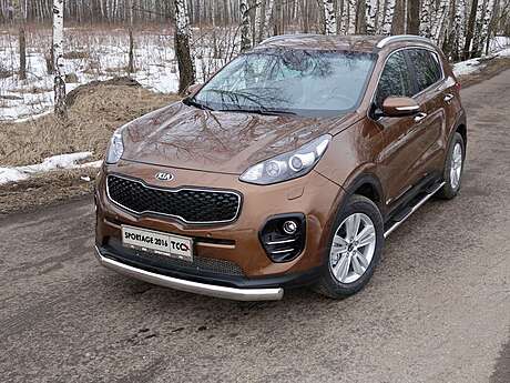 Защита передняя нижняя (овальная) 75х42 мм код KIASPORT16-20 для KIA SPORTAGE 2016-