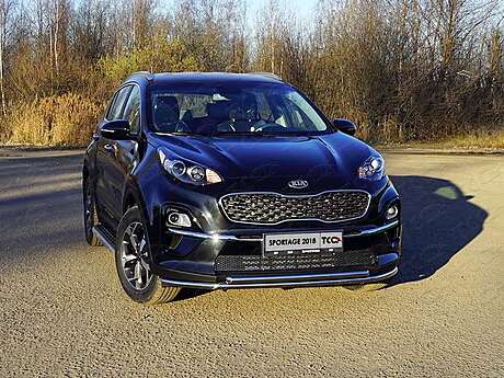 Защита передняя нижняя (двойная) 42,4/42,4 мм код KIASPORT18-23 для KIA SPORTAGE QL 2018-