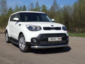 Защита передняя нижняя (овальная) 75х42 мм код KIASOUL17-15 для Kia Soul 2017-