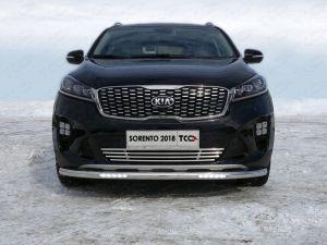 Защита передняя нижняя (с ДХО) 60,3 мм код KIASORPR18-15 для KIA SORENTO Prime 2018-