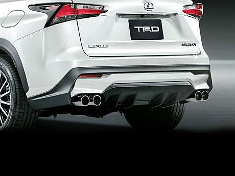 Накладка на задний бампер с глушителем TRD для Lexus NX200t NX300h F-sport (оригинал, Япония)