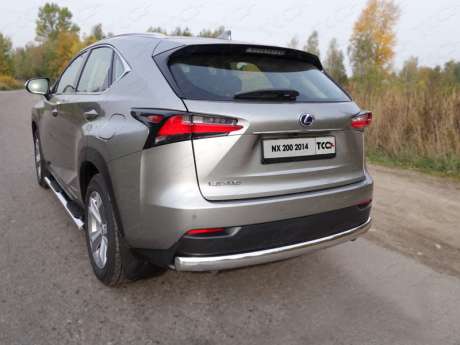 Защита задняя (овальная) 75х42 мм код LEXNX300H14-15 для LEXUS NX 200 (кроме F-Sport) 2014-