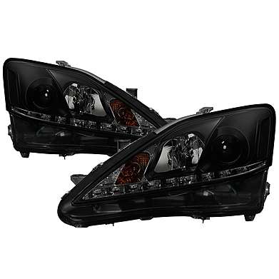 Передняя оптика диодная темная Spyder Auto 5080073 для Lexus IS250 / IS350 2006-2010
