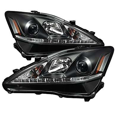 Передняя оптика диодная черная Spyder Auto 5080059 для Lexus IS250 / IS350 2006-2010