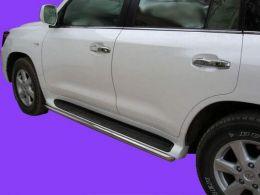 Защита порогов для Lexus LX 570. Диаметр трубы 42 мм. 