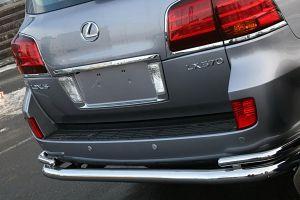 Защита заднего бампера труба двойная диам.76/42мм, нержавейка, для авто Lexus LX 570 2008-2012