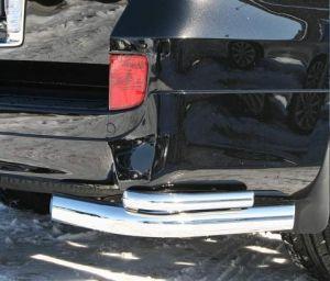 Защита заднего бампера уголки двойные диам.76/42мм, нержавейка, для авто Lexus LX570 Sport Package 2010-